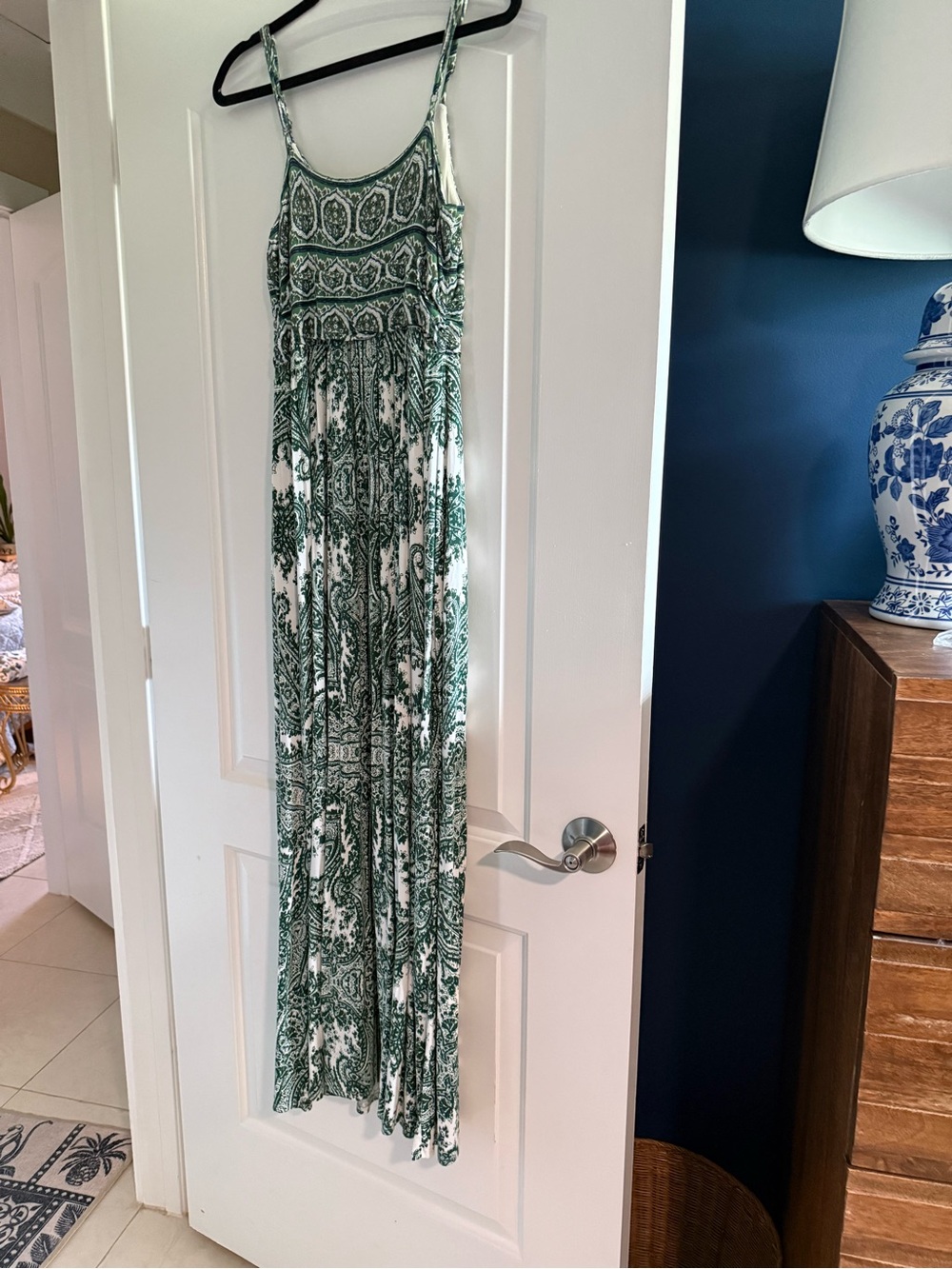 Moulinette Soeurs Anthropologie Green Paisley Maxi Dress Size M - Picture 6 of 12